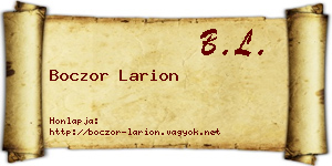 Boczor Larion névjegykártya